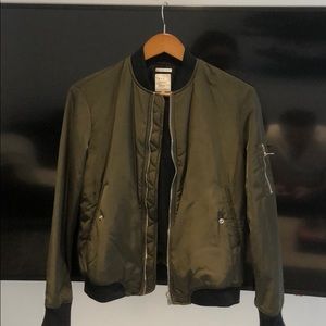 Zara green bomber
